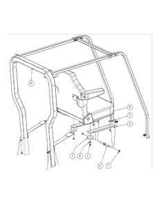 Seat Assembly Diagram and Parts List for M60-KW ROPS-53AH5D8X750-25HP Cub Cadet Lawn Tractor